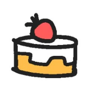 Logo of CakeM, picture of a cake
